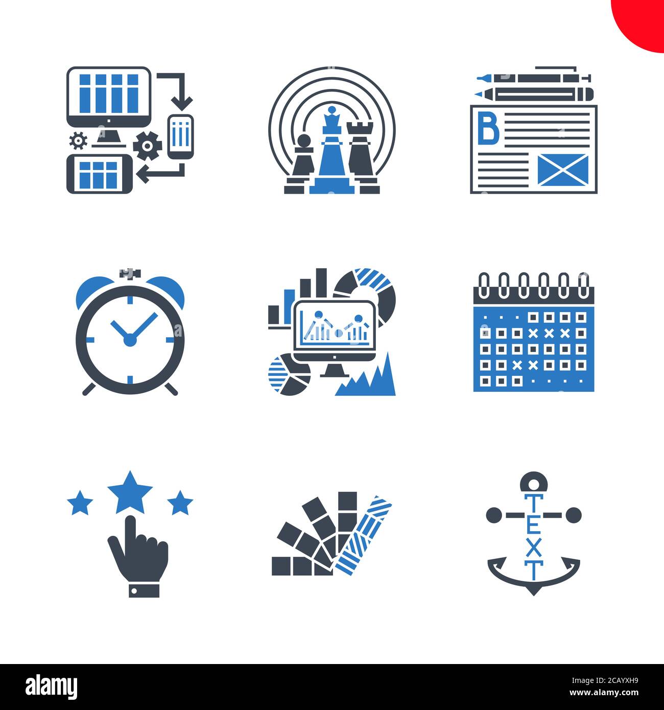 Seo and web opimization icons set Stock Vector