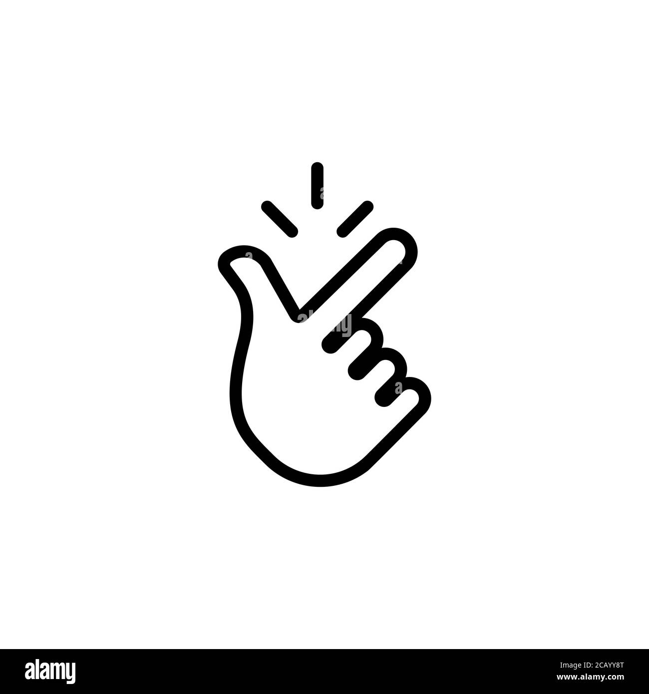 Snap of fingers line icon. Vector on isolated white background. EPS 10. Stock Vector