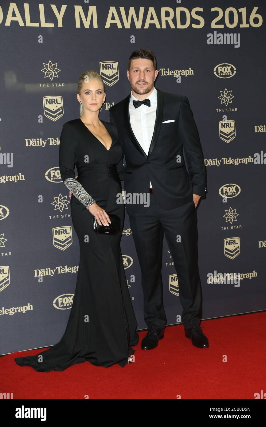 Carley Widdop arrives on the red carpet for the 2016 Dally M awards at The Star, Sydney, Australia. Stock Photo