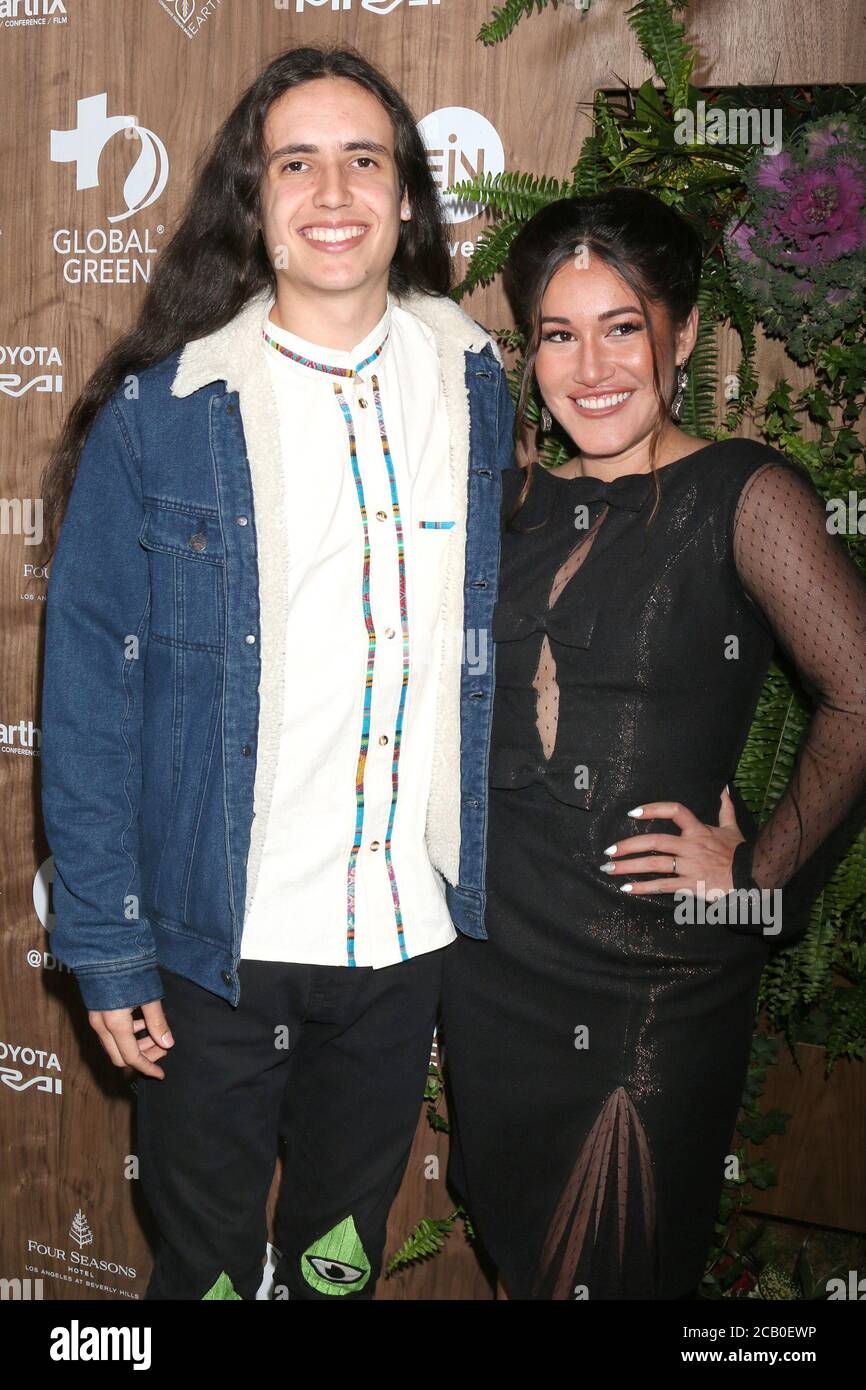 LOS ANGELES - FEB 20: Xiuhtezcatl Martinez, Q'orianka Kilcher at the
