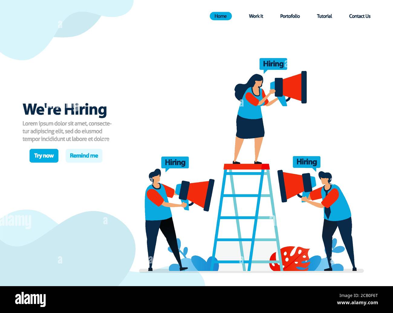 website design of hire and employee recruitment. we're hiring for