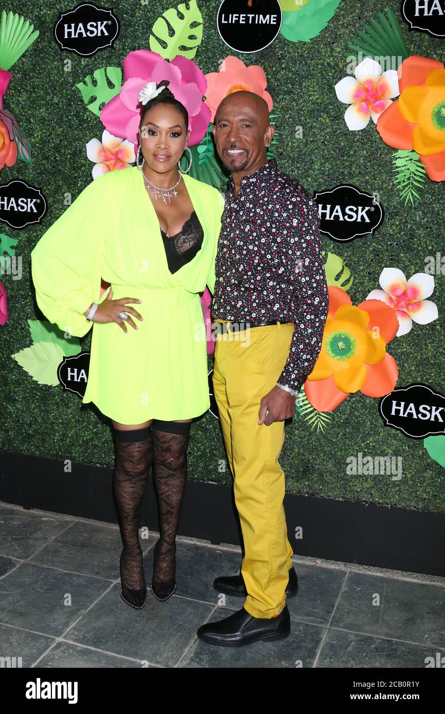 LOS ANGELES - MAY 20:  Vivica A Fox, Montel Williams at the Lifetime TV Summer Luau at the W Hotel on May 20, 2019 in Westwood, CA Stock Photo