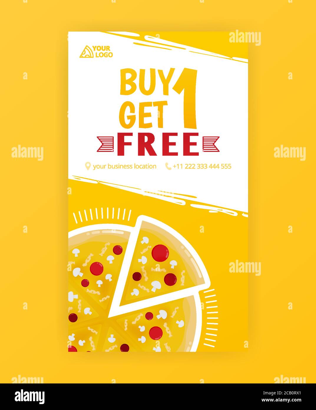 Poster Template Of Fast Pizza Free Delivery For Social Media Stories Post And Ads Banner Stock Vector Image Art Alamy