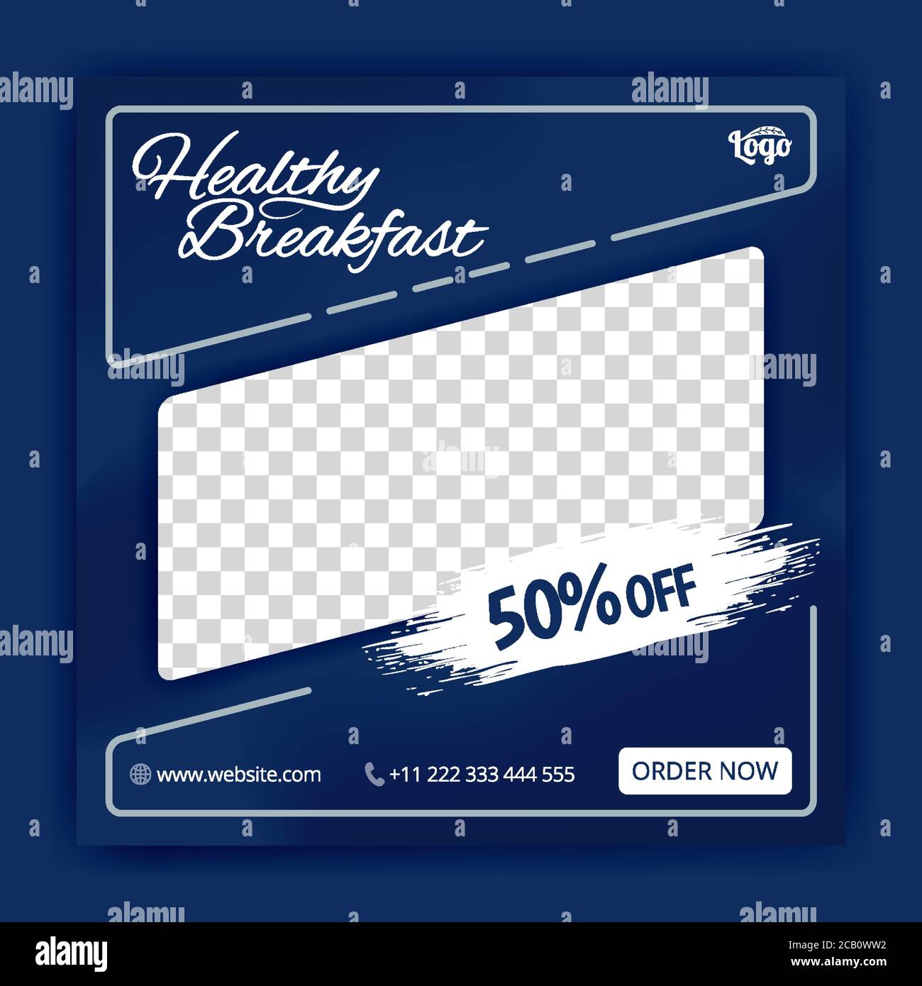 Healthy breakfast for social media post templates. Food and beverage posters. Can be used for online media, brochure, flyer, wall advertisement, poste Stock Vector