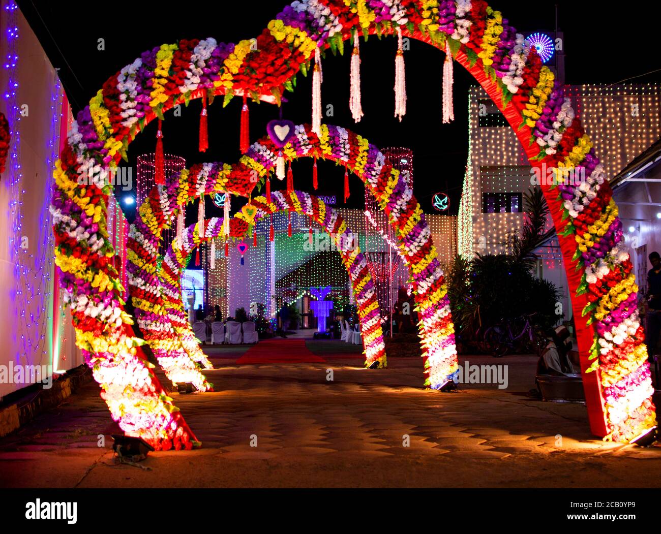 flower gate tunnel decoration for a wedding reception ceremony and ...