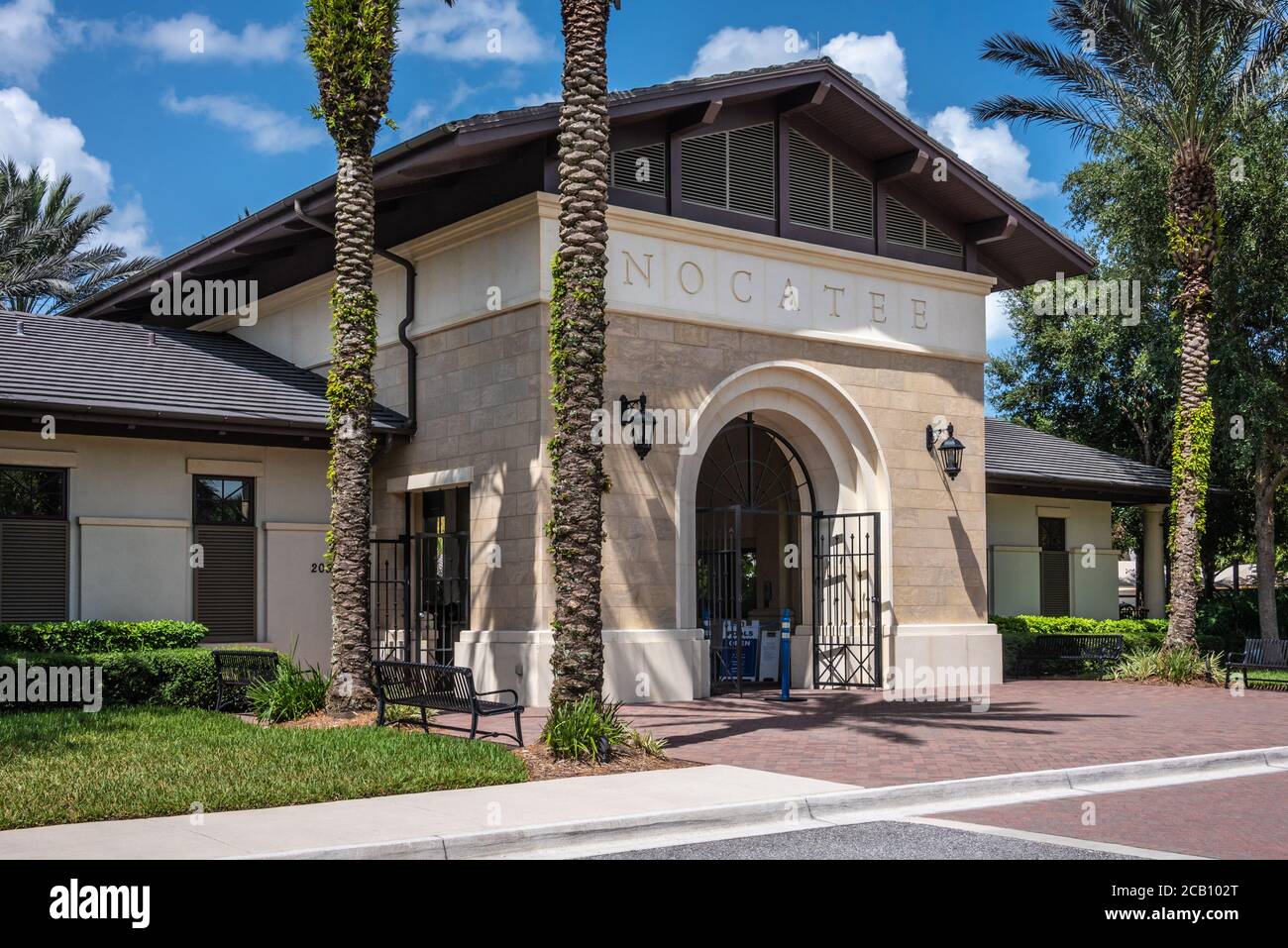 Entrance to the Nocatee Splash Waterpark, a private community waterpark in Nocatee, Florida. (USA) Stock Photo