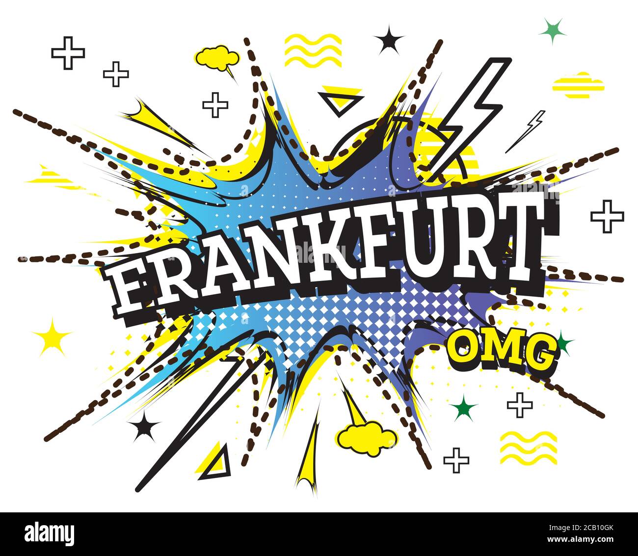 Frankfurt Comic Text In Pop Art Style Isolated On White Background Vector Illustration Stock Vector Image Art Alamy
