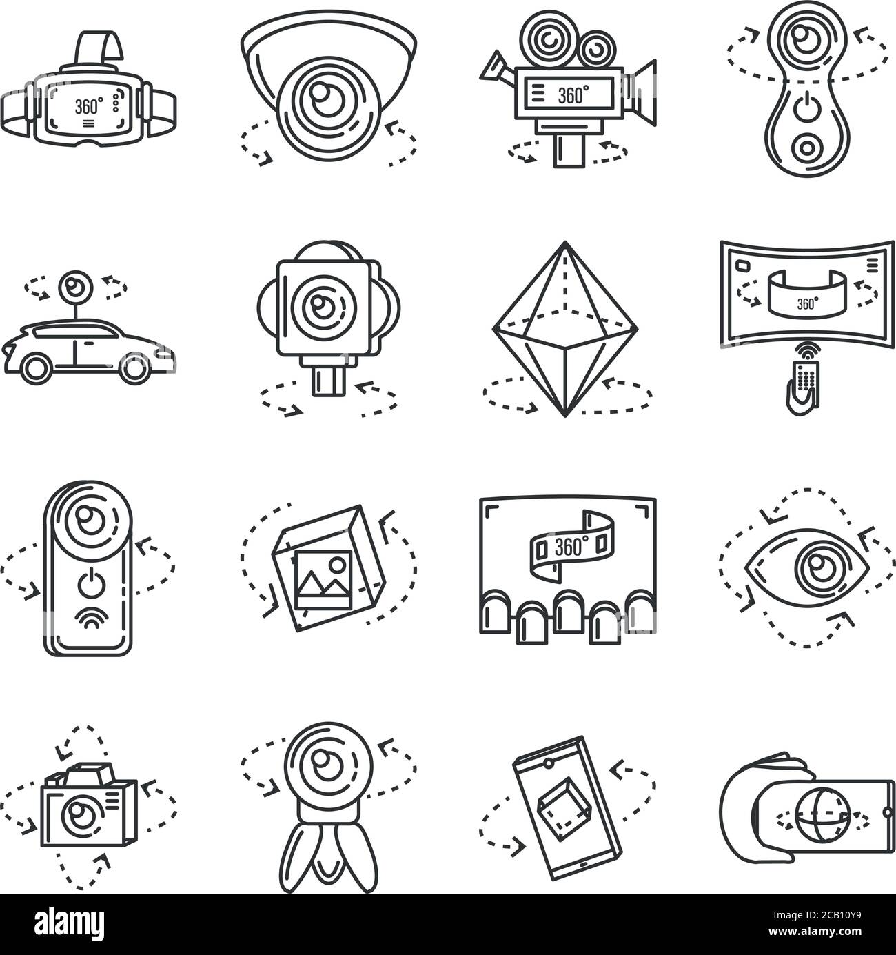 set of icons camera 360 degrees vector illustration design Stock Vector ...