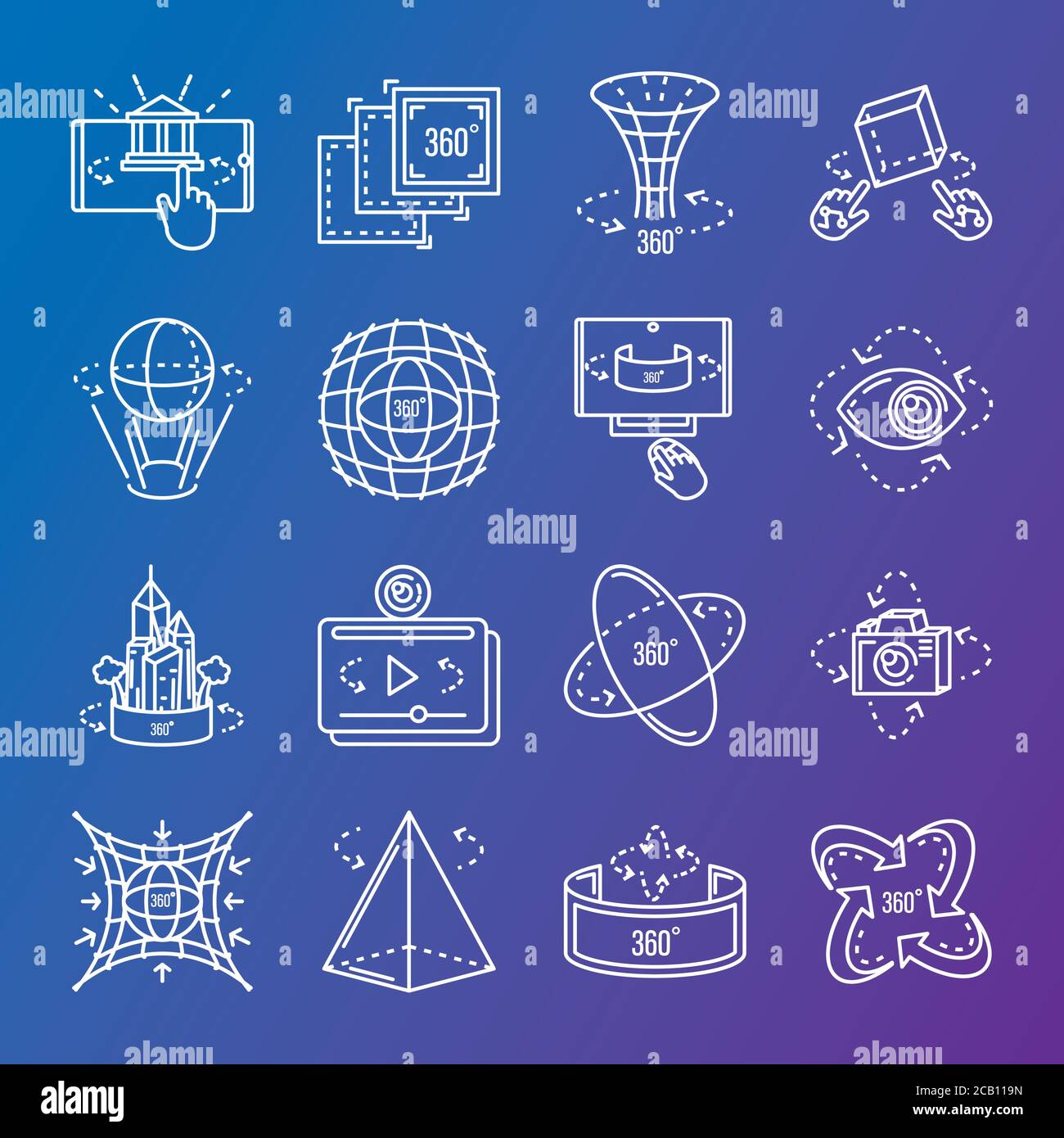 set of icons camera 360 degrees vector illustration design Stock Vector ...