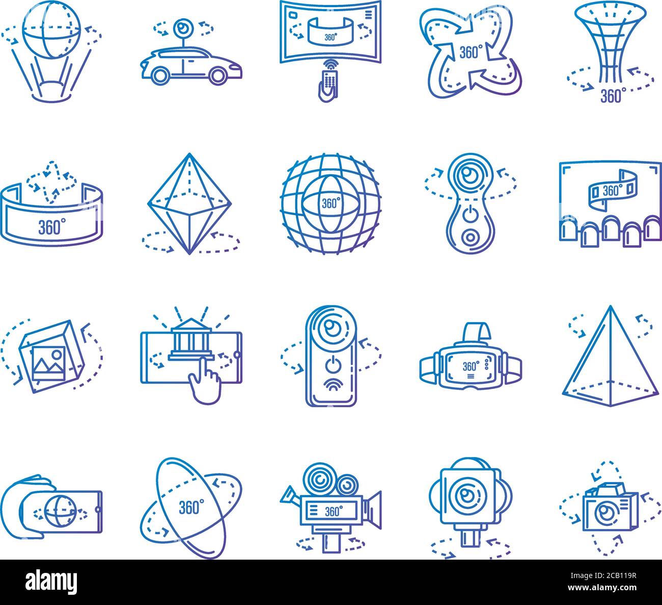 set of icons camera 360 degrees vector illustration design Stock Vector ...
