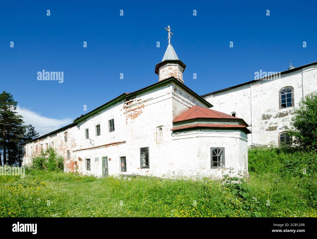 Orthodox monastery on the island of Kiy. Russia, Arkhangelsk region. Onega Stock Photo