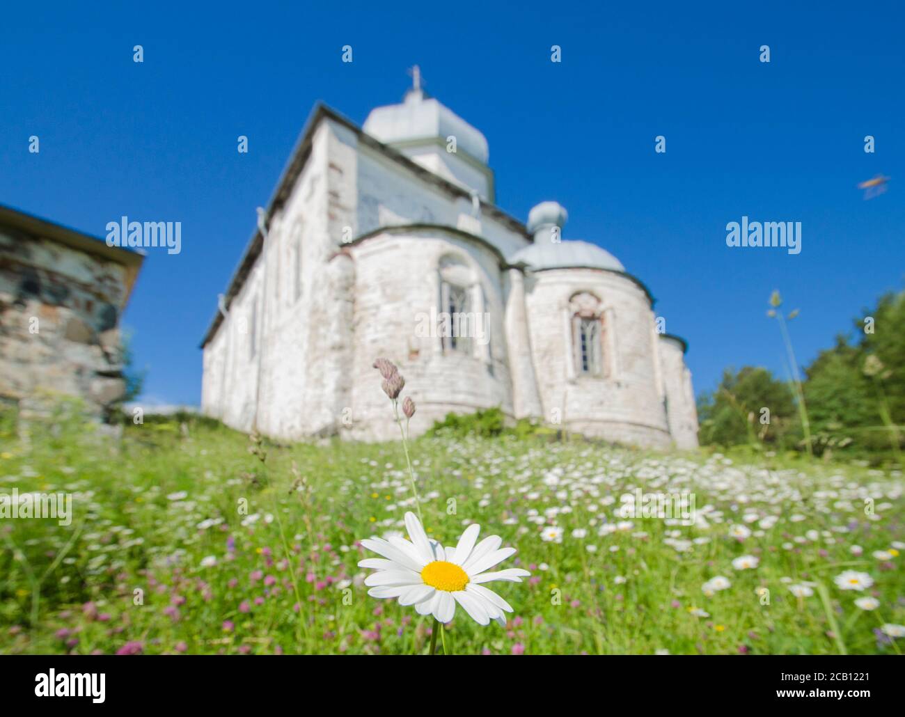 Orthodox monastery on the island of Kiy. Russia, Arkhangelsk region. Onega Stock Photo
