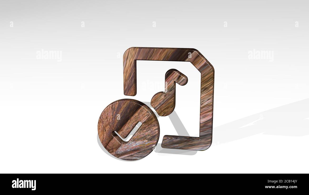 audio file check 3D icon standing on the floor. 3D illustration ...