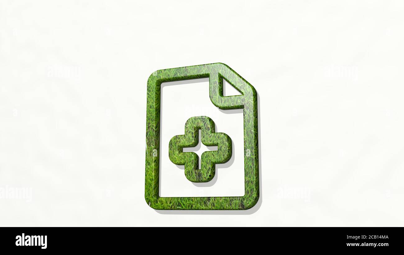 medical file 3D icon on the wall. 3D illustration. background and care ...