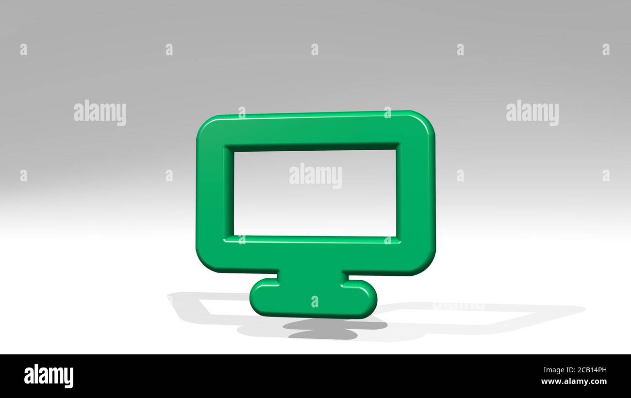 modern tv flat 3D icon casting shadow. 3D illustration. background and ...
