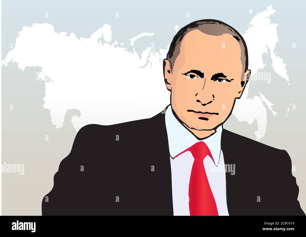 Man very similar to Putin, President of Russia, vector illustration Stock Vector