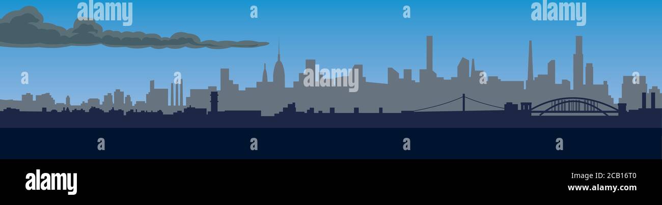 Panorama of the big night city Stock Vector Image & Art - Alamy