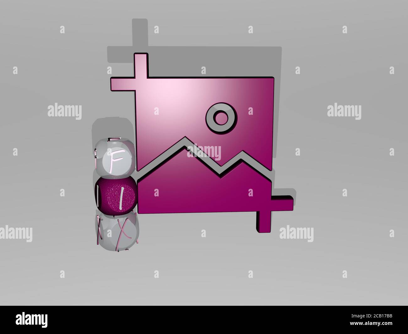 3D illustration of FIX graphics and text around the icon made by ...