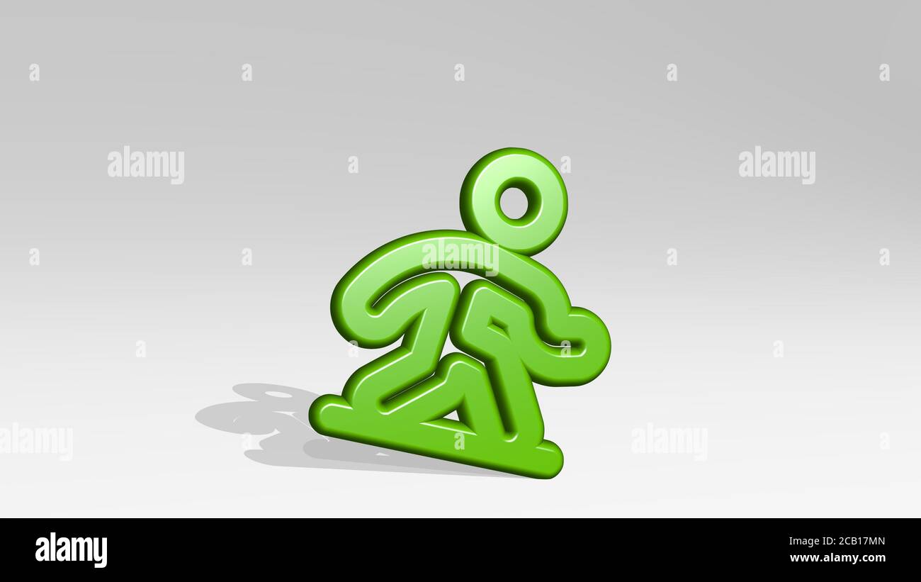 WALKING DESCEND 3D icon casting shadow. 3D illustration. beautiful and ...