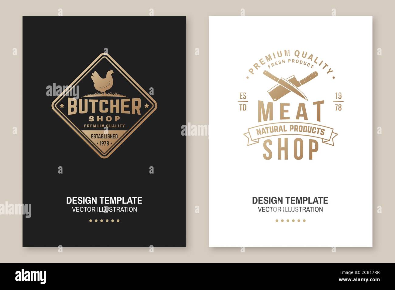 Butcher Meat Shop With Chicken Badge Or Label Vector Illustration Vintage Typography Logo Design With Chicken Silhouette Elements On The Theme Of The Chicken Meat Shop Market Restaurant Business Stock Vector Image
