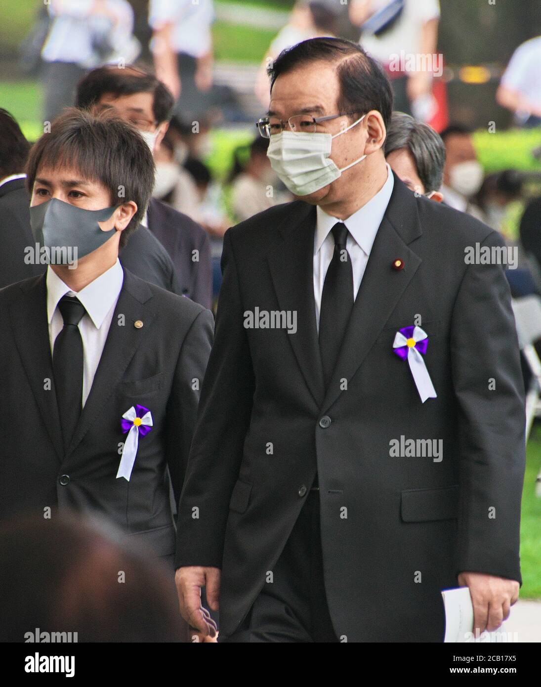 chairman of the japanese communist party kazuo shii attends the ceremony of the 75th anniversary memorial service for atomic bomb victims at hiroshima peace memorial park in hiroshima japan on august 6 2020 credit afloalamy live news 2CB17X5