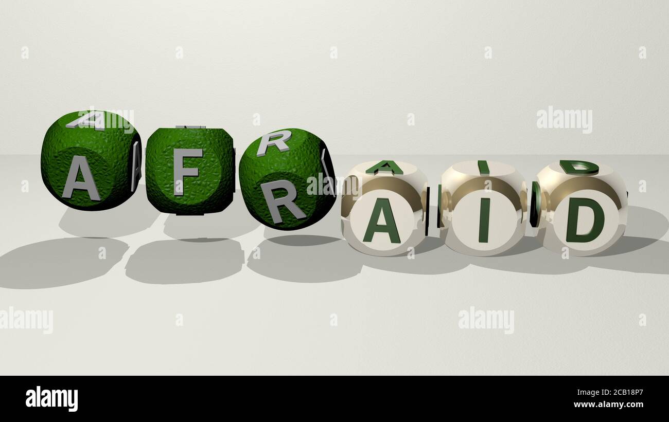 afraid dancing cubic letters. 3D illustration. background and cartoon ...