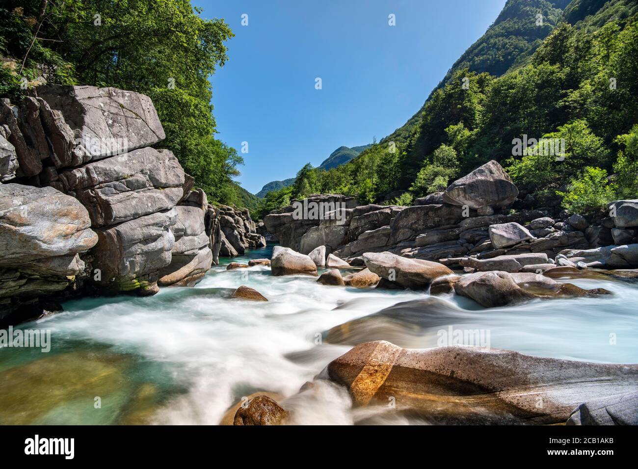 Versasca Mountain river Verzasca, Verzasca Valley, Canton Ticino, Switzerland ...
