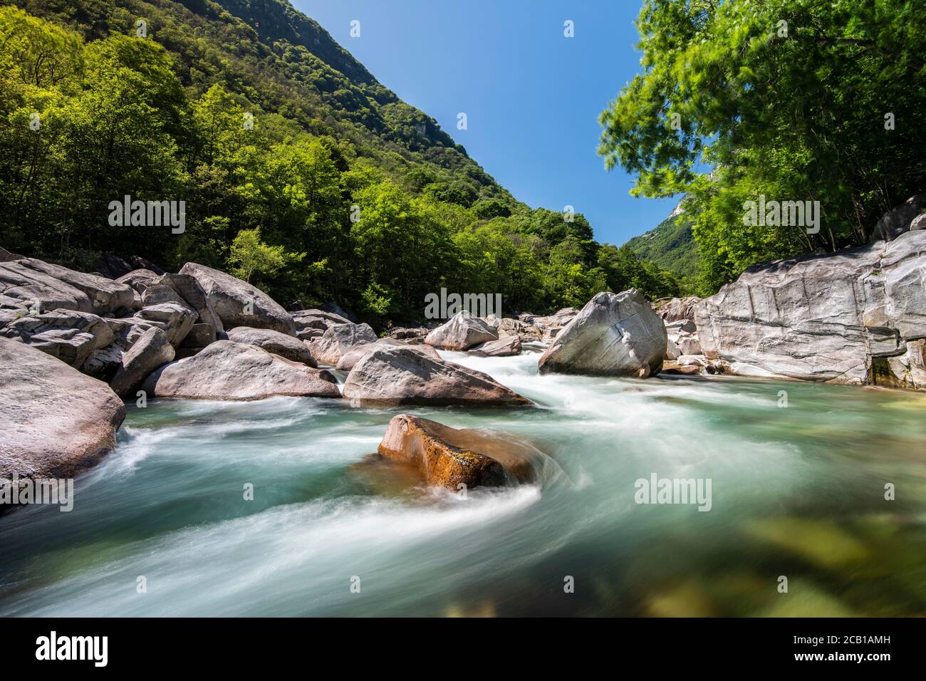 Vercasca Mountain river Verzasca, Verzasca Valley, Canton Ticino, Switzerland ...