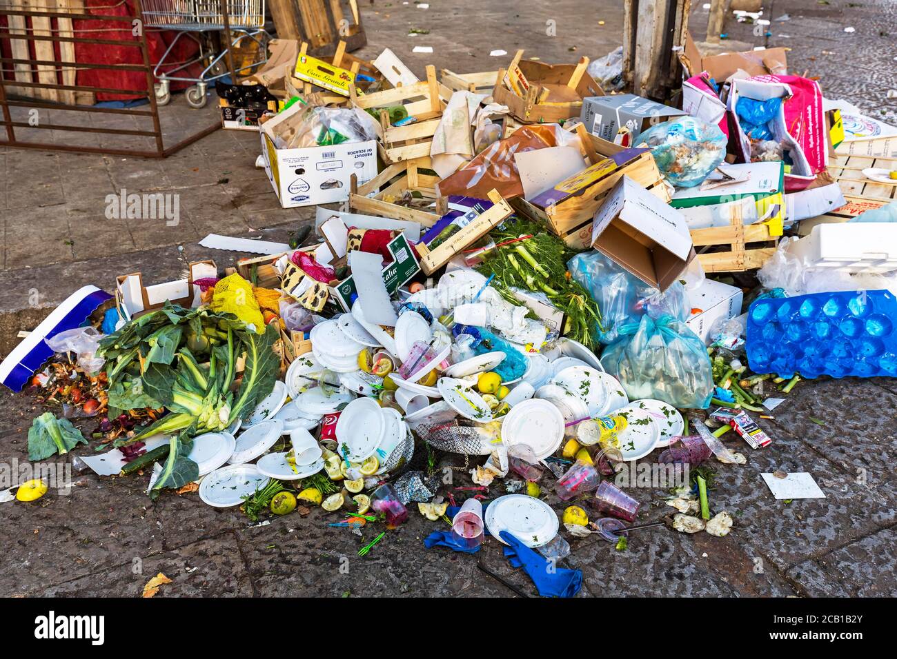 Market waste and plastic waste at a weekly market market hi-res stock ...