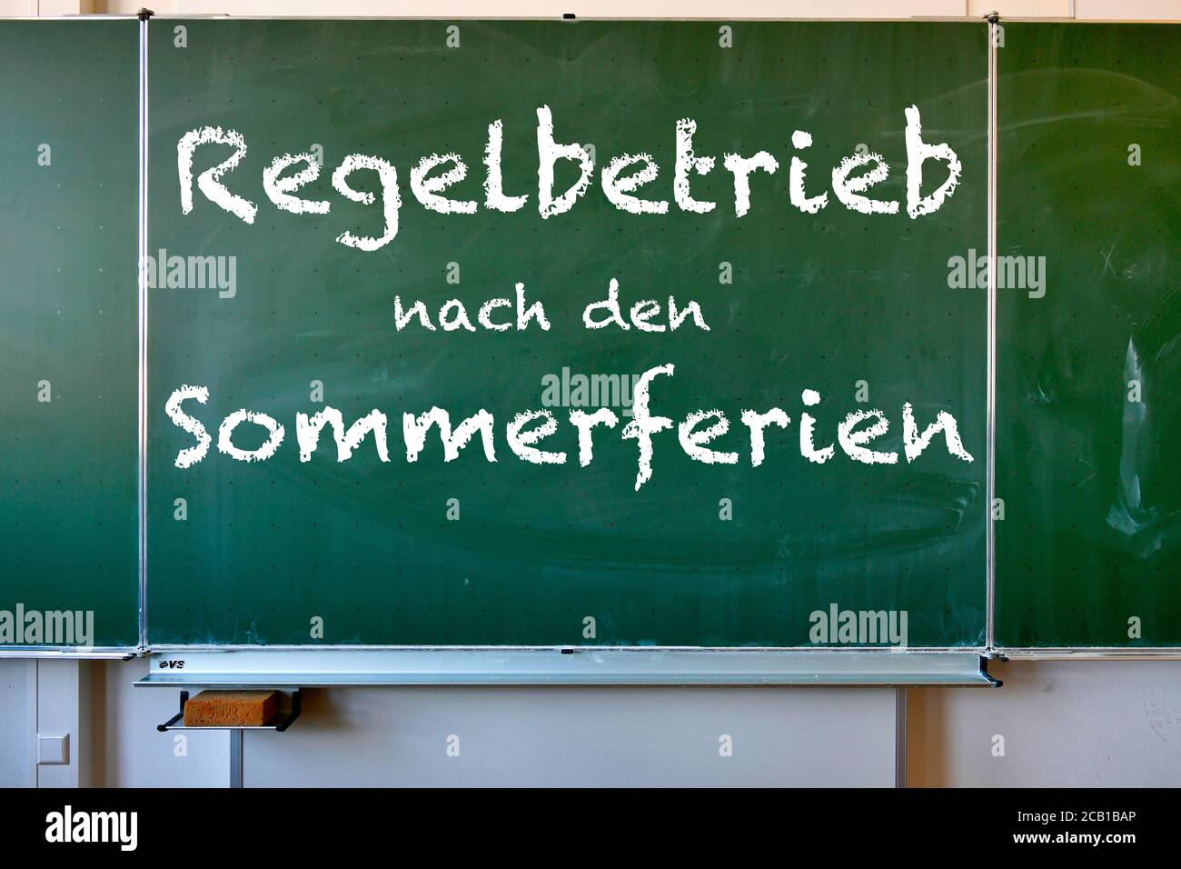 PHOTOMONTURE, school restarts in regular operation after the summer holidays, Corona crisis, Germany Stock Photo