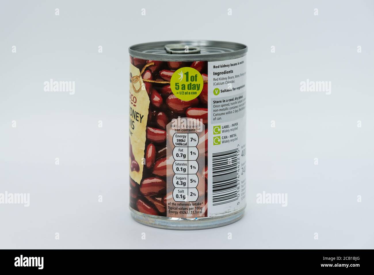 Irvine, Scotland, UK August 08, 2020 Tin of Tesco Branded red kidney