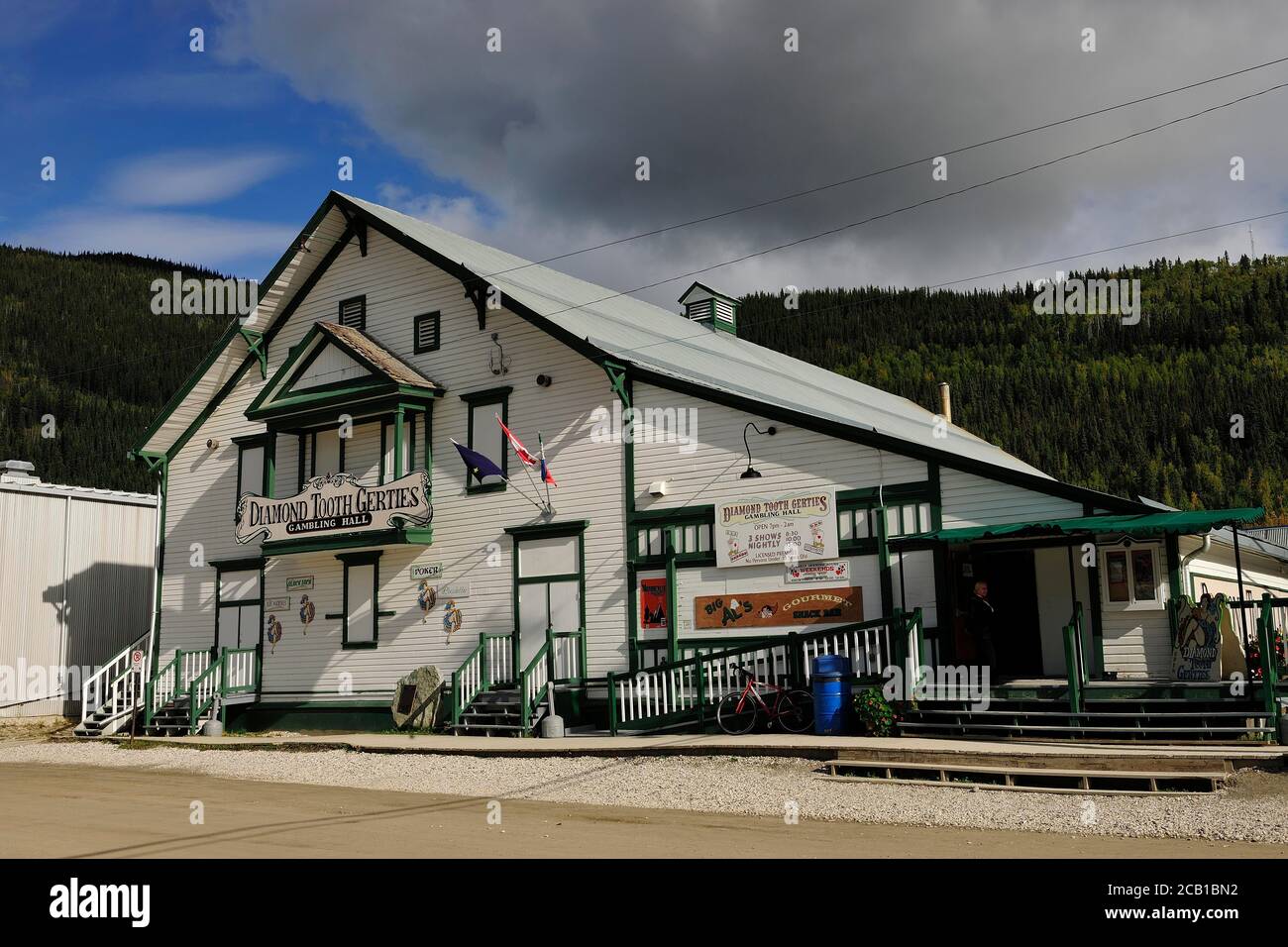 Diamond Tooth Gerties Gambling Hall, Canada's oldest casino, Dawson City, Yukon Territory, Canada Stock Photo