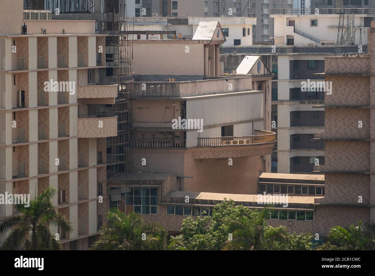 Mumbai, Maharashtra, India - March 2020: The modern architecture of a residential building in suburban Mumbai. Stock Photo