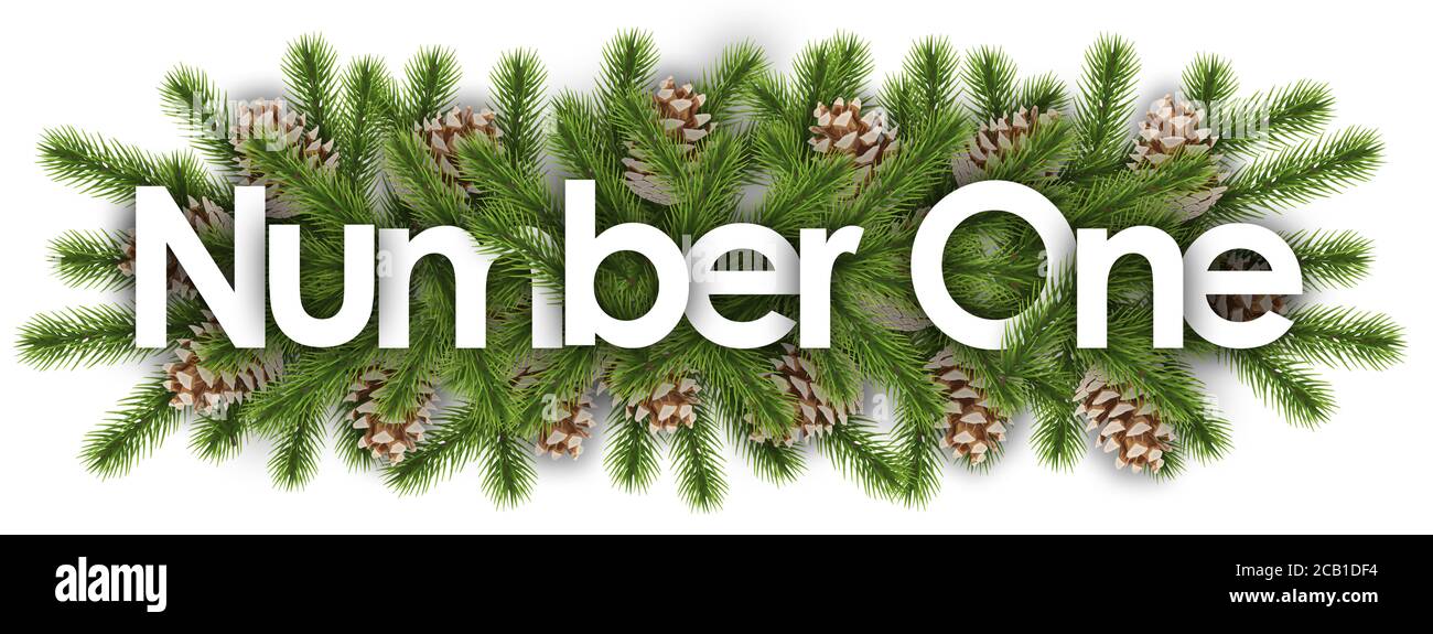Number one in christmas background pine branchs Stock Photo Alamy