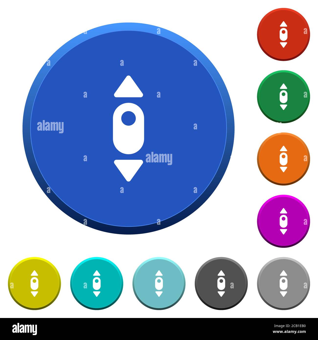 Mouse scroll up round color beveled buttons with smooth surfaces and ...