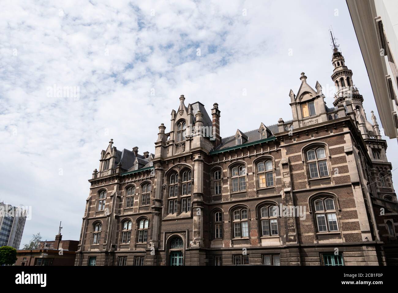 Antwerp, Belgium, July 19, 2020, the front of the historic warehouse