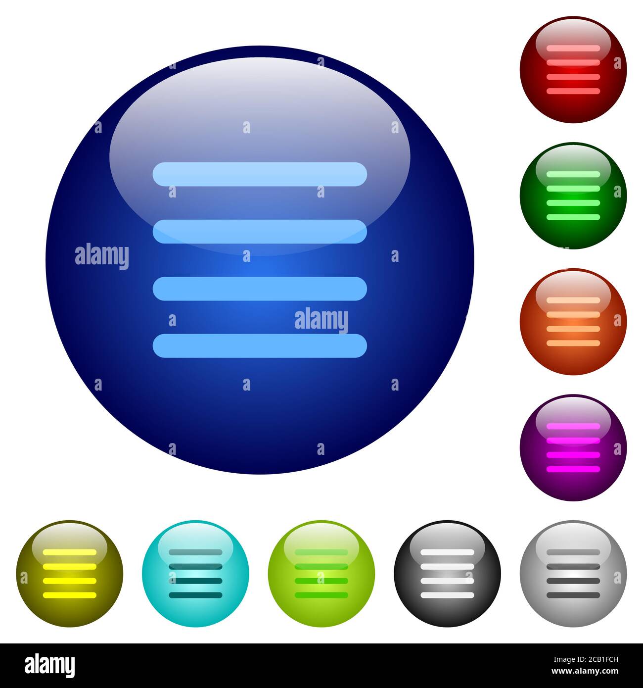 Text align justify icons on round color glass buttons Stock Vector ...