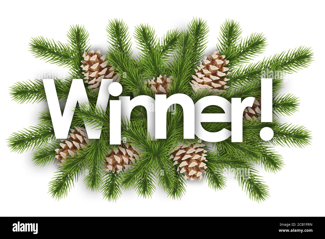 winner in christmas background pine branchs Stock Photo Alamy