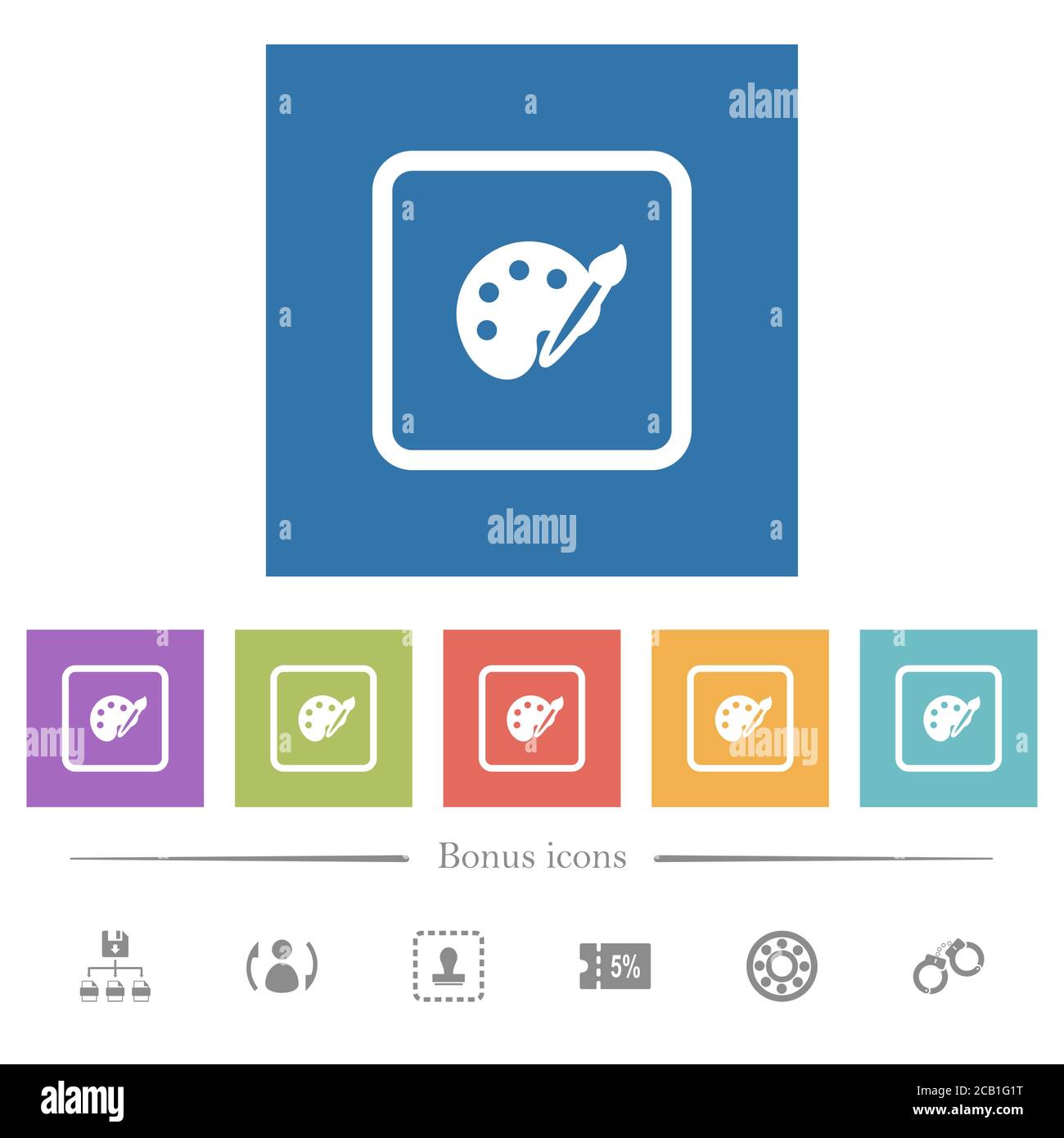 Adjust object color flat white icons in square backgrounds. 6 bonus ...