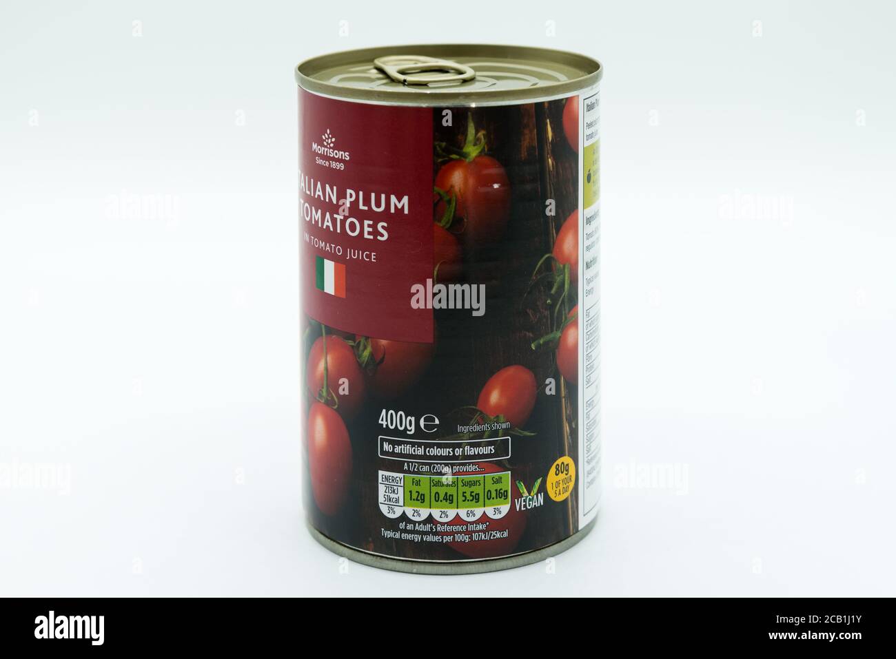 Irvine, Scotland, UK March 08, 2020 Morrisons Italian Plum Tomatoes