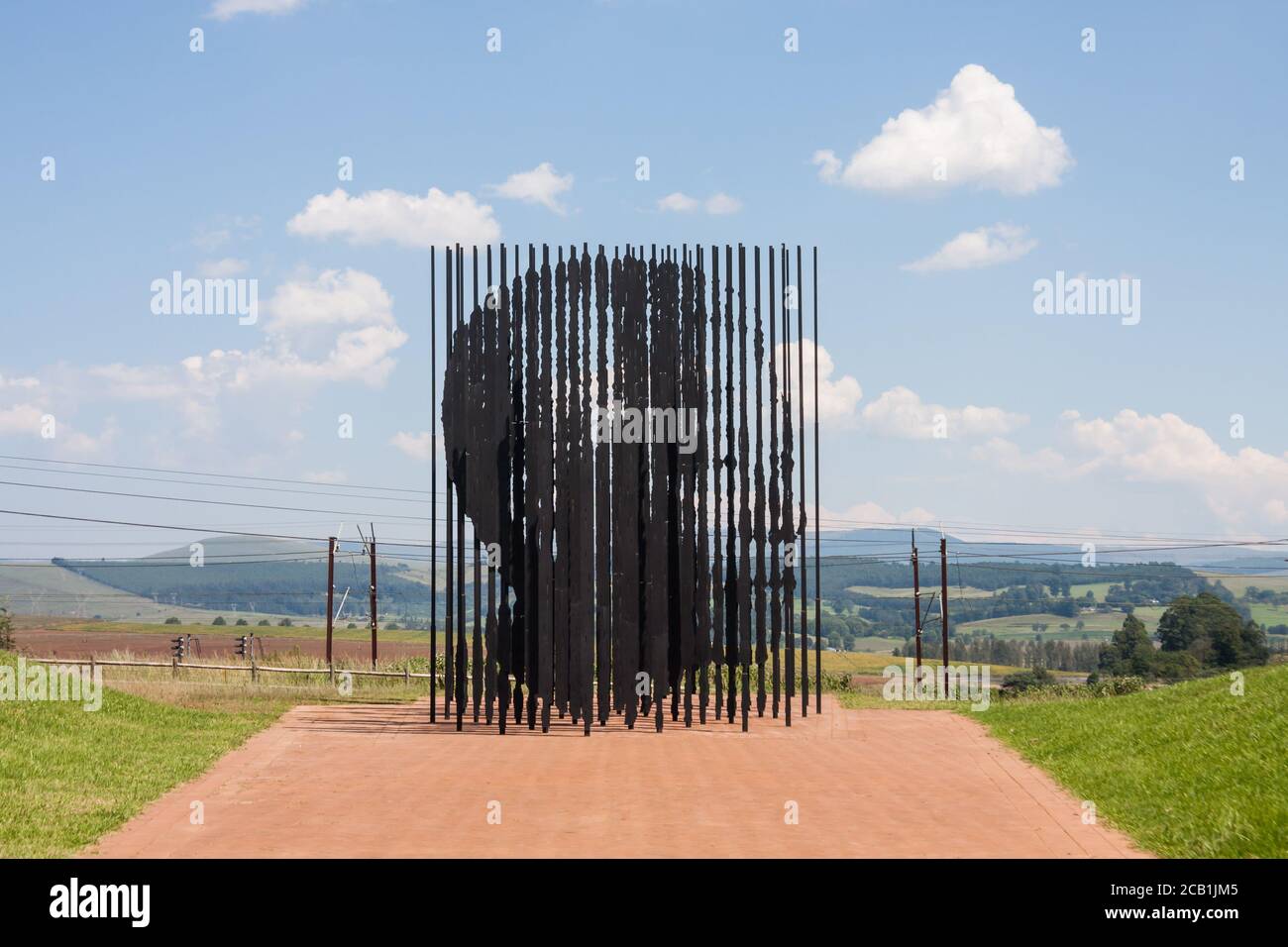 Howick, South Africa March 25 2016: Sculpture monument at Nelson Mandela Capture site Howick, KZN, South Africa. This is where Mandela was arrested in Stock Photo