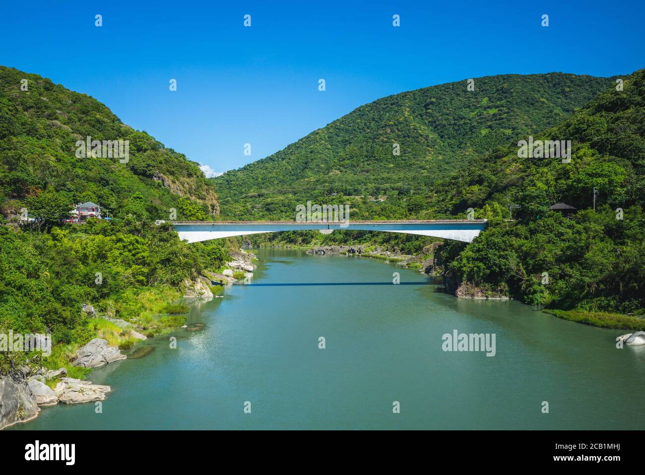 Changhong Bridge over the Xiuguluan River in Hualien, Taiwan Stock Photo