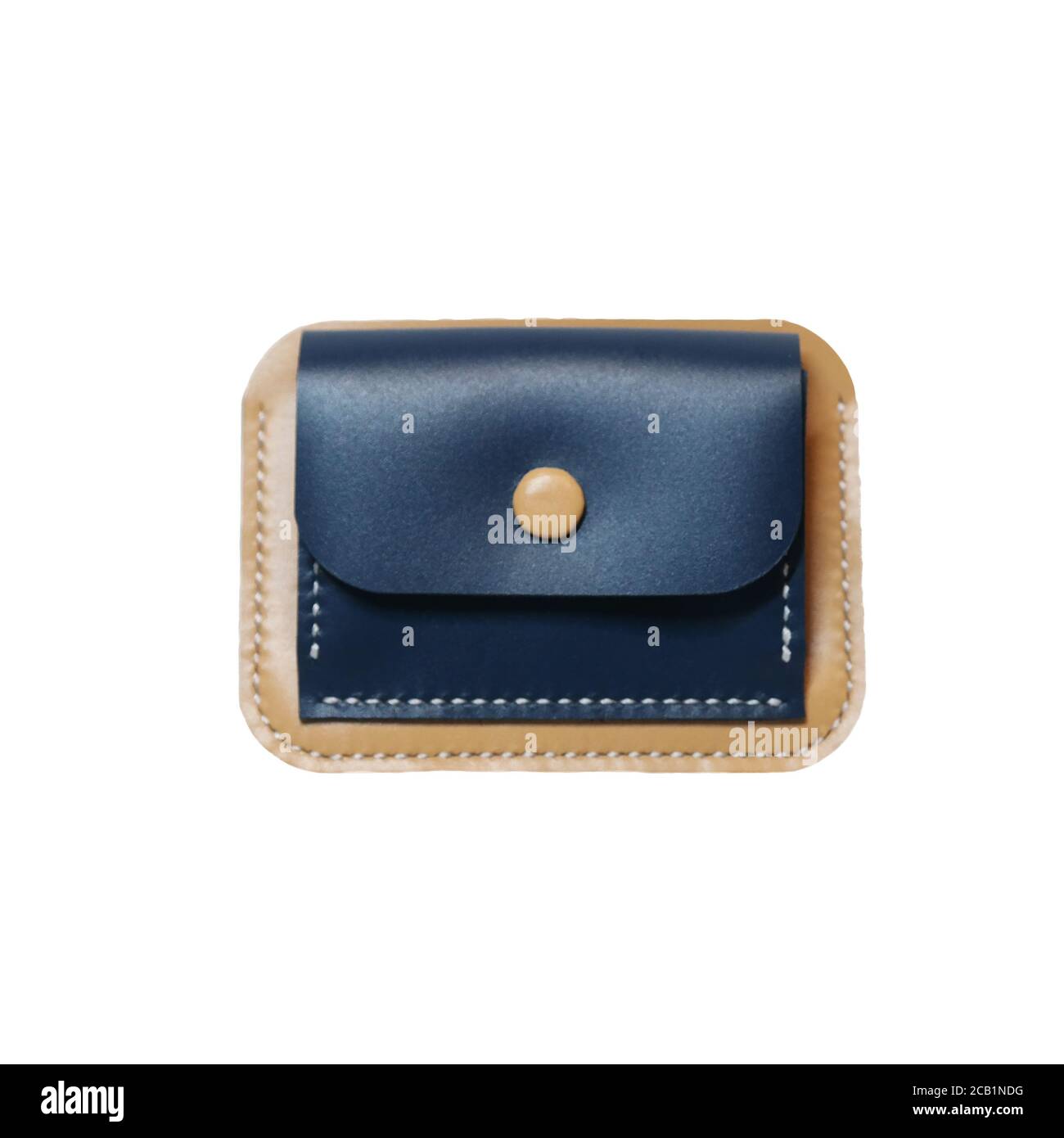Leather coin purse isolated on white with clipping path Stock Photo