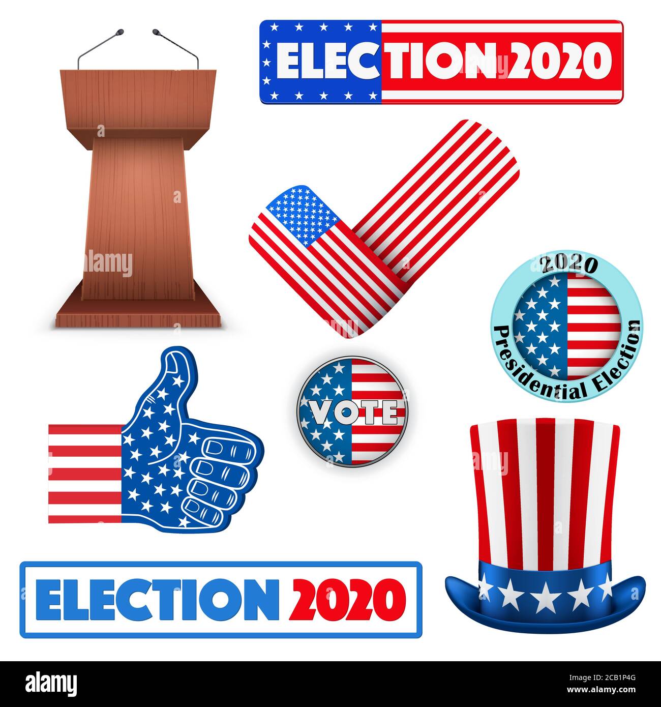Symbols of USA Election 2020 Stock Vector