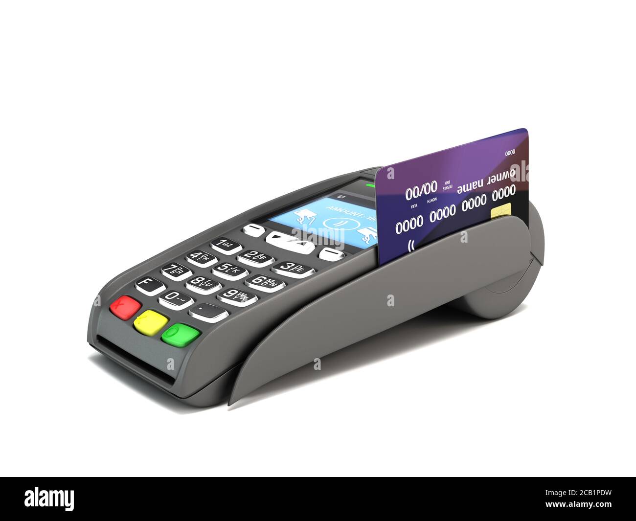 contactless payment by credit card through the terminal 3d render on ...