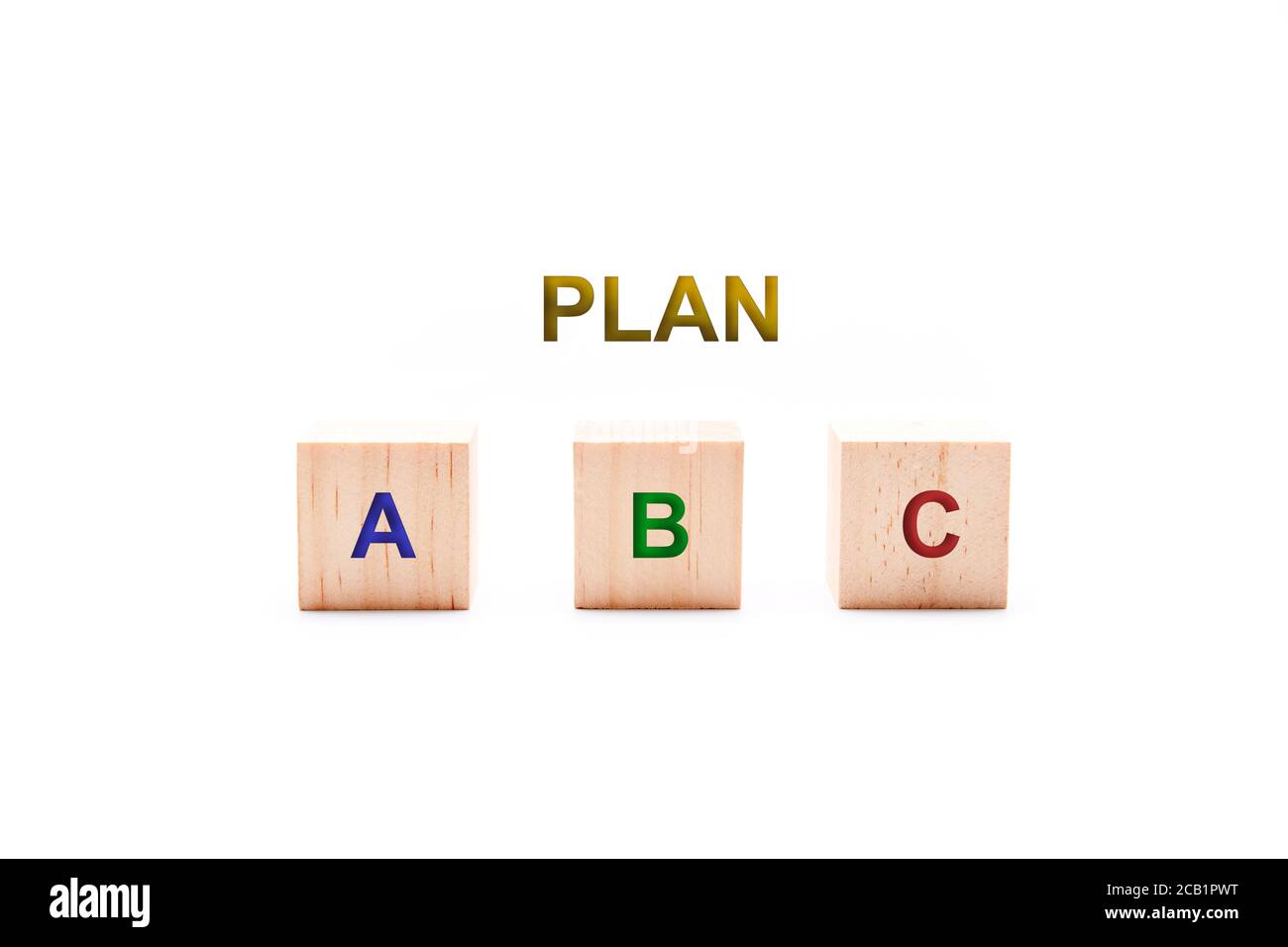 Plan B Word Highlighted with Marker on Paper of Other Word Stock