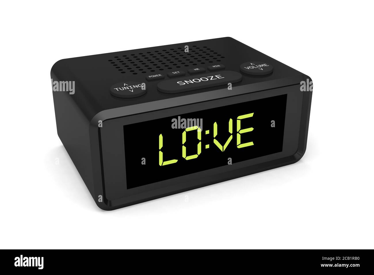 clock alarm radio wake love 3D illustration Stock Photo
