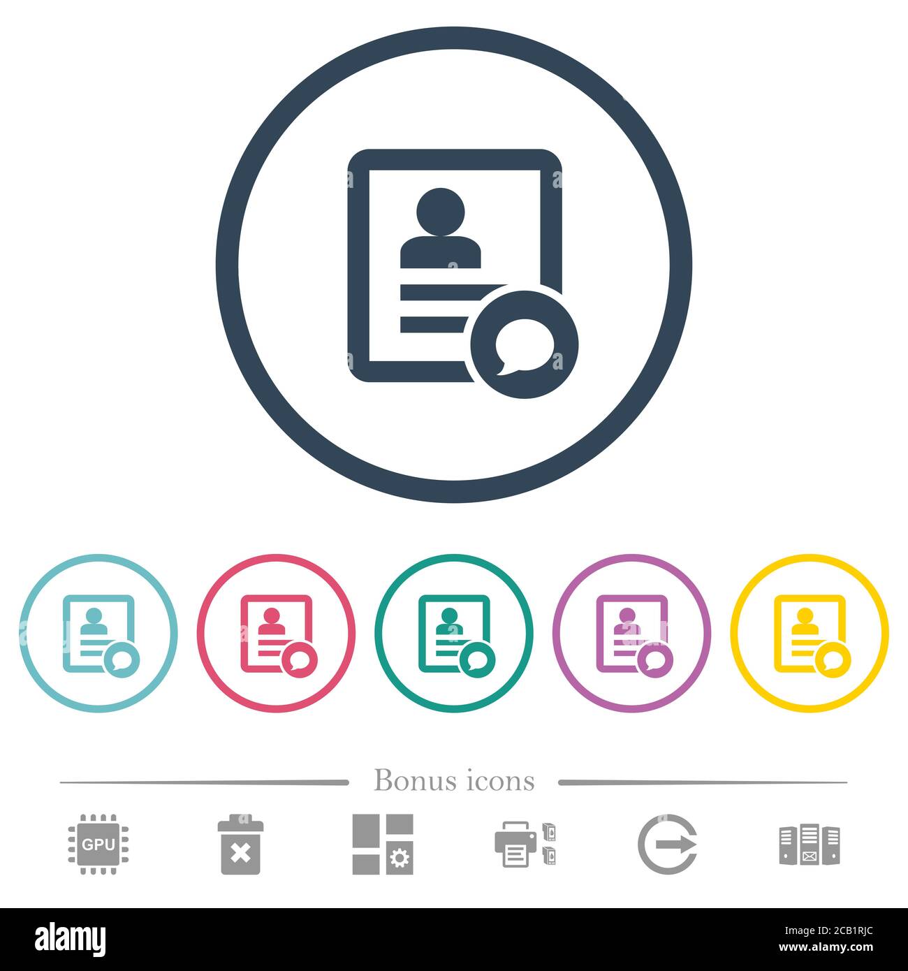 Send message to contact person flat color icons in round outlines. 6 ...