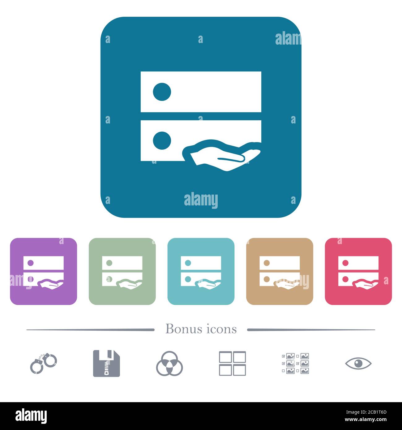 Shared drive white flat icons on color rounded square backgrounds. 6 ...