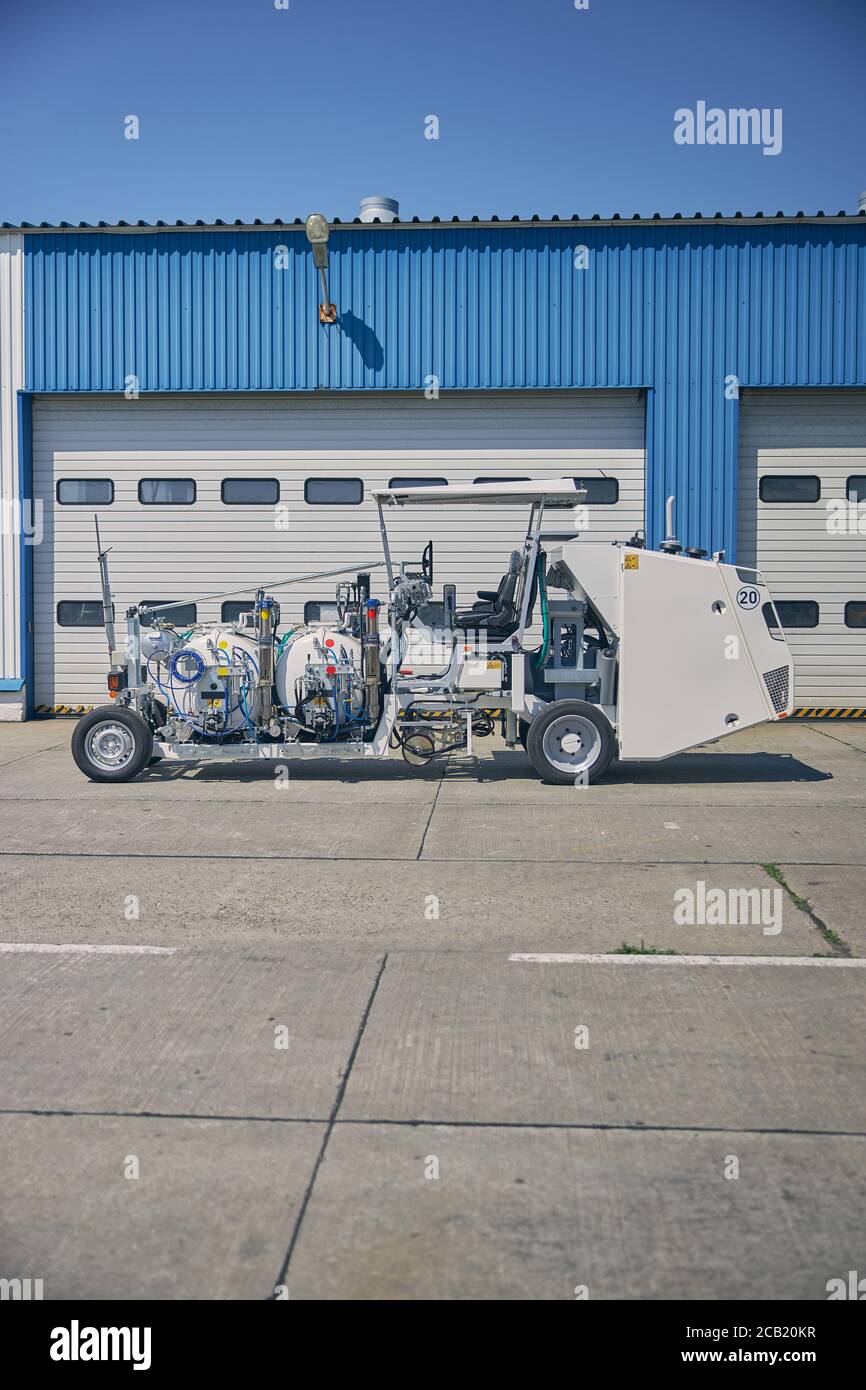 Focused photo of special transport standing on square Stock Photo Alamy